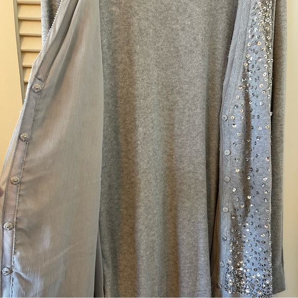 WHBM silver sequin long cardigan - Picture 4 of 5